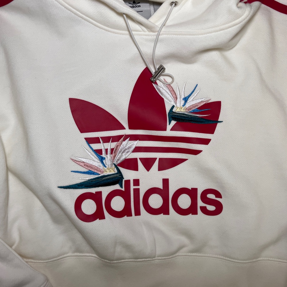 Adidas originals x Thebe Magugu Cropped Hoodie Sweatshirt - Picture 5 of 7